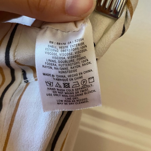 🌻Anthropologie White Striped Whited Wide Leg Pants - Picture 8 of 12